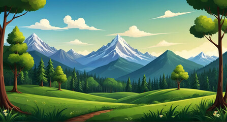 Fototapeta premium landscape with mountains