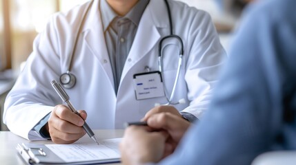 primary care physician educating a patient about the importance of regular screenings