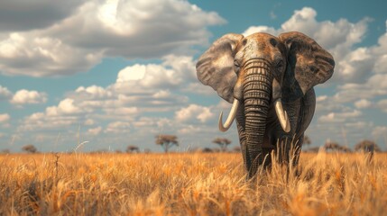 Majestic Elephant in the Savanna