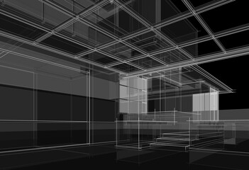 Modern architecture 3d rendering