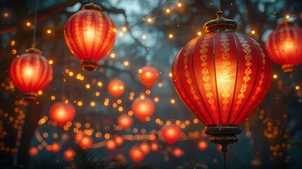 a group of red lanterns.