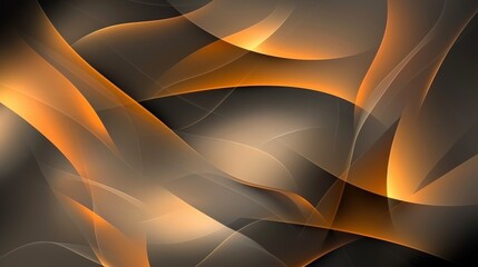 Energetic orange curves on black and grey background with smooth swirls and vibrant gradient colors, ideal for stylish wallpaper or graphic design