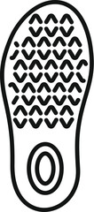 Line icon of an orthopedic insole promoting foot health and comfort