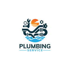 plumbing logo, plumbing service logo, plumbing solution logo, water service logo, plumber logo