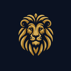 Gradient lion logo- lion king face logo vector artwork 