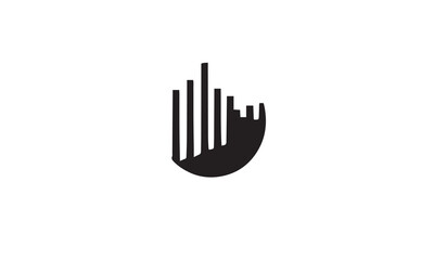 Obraz premium statistic finance logo black simple flat icon on white background