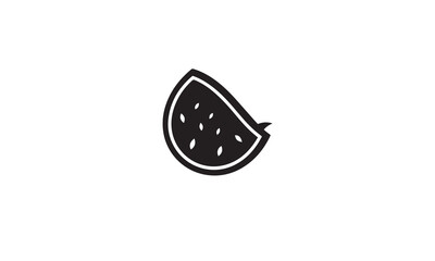 watermelon fruit logo black simple flat icon on white background