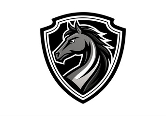 animal, black, defense, design, elegance, elegant, face, graphic, guard, head, horse, horse logo, icon, illustration, logo, luxurious, luxury, mascot, protect, secure, security, shield, stallion,
