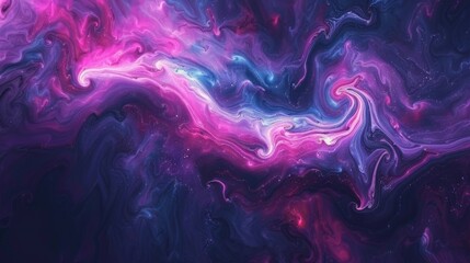 Fototapeta premium Abstract background with colorful swirls of purple, blue, and pink, resembling a magical space scene