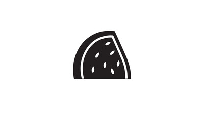 watermelon fruit logo black simple flat icon on white background