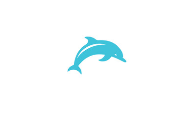 Dolphin logo black simple line art on white background
