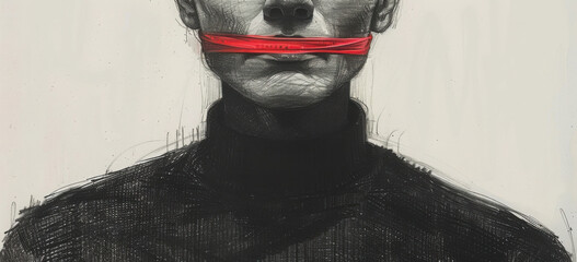 free speech and freedom of expression concept. political art. conceptual artwork. human rights.
