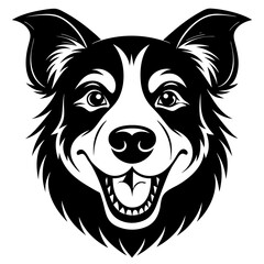 Naklejka premium Happy face dog head vector art illustration