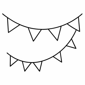 recommend clip art: Vector line art christmas pennant flags