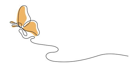 a hand-drawn butterfly. an isolated element, on a white background in a linear style. modern minimalist design. for print,  prints, social networks, banner, poster. art vector illustration.