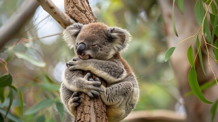 Fototapeta premium Koala Hugging Tree