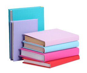 Fototapeta premium Many bright colorful books isolated on white