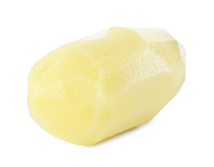 One fresh raw potato isolated on white