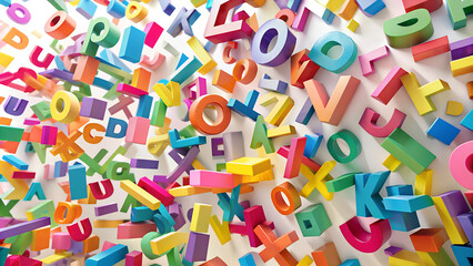 Fototapeta premium Colorful letters and numbers for Back to School