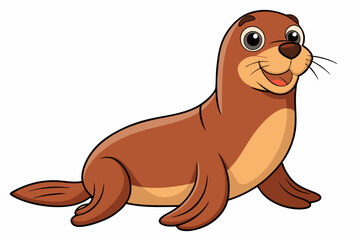 Funny Sea Lion Vector Illustration, Cartoons, Clipart, and Line Art Design, Funny Sea Lion vector illustration, cartoons, clipart, and line art design on a white background.