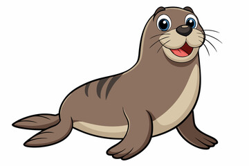 Funny Sea Lion Vector Illustration, Cartoons, Clipart, and Line Art Design, Funny Sea Lion vector illustration, cartoons, clipart, and line art design on a white background.
