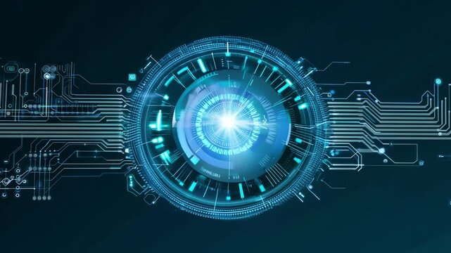 Dive into a captivating display of advanced technology featuring intricate circuitry and luminous elements that define the future.