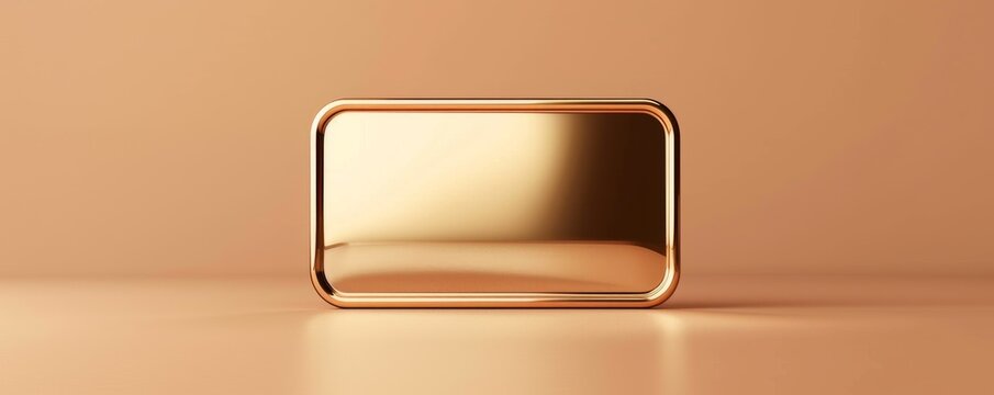 Elegant blank card with rounded corners and gold border on black background