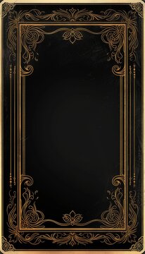 Vintage playing card with intricate gold border and spade design