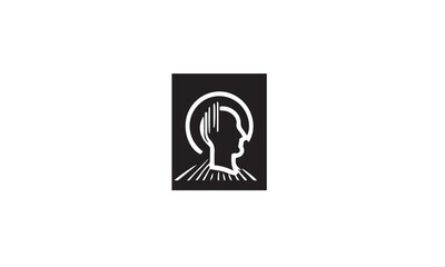 Obraz premium Memory refresh black flat icon, vector sign, Head and reload on white background