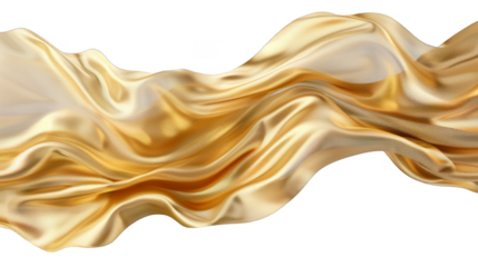 Golden Fabric Fluttering in the Wind transparent background