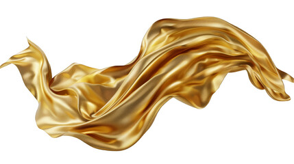 Golden Fabric Fluttering in the Wind transparent background