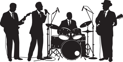 Fototapeta premium Blues Band Silhouette