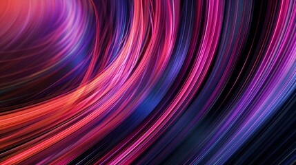 Fototapeta premium Predominant pink and purple color palette forms the abstract background with curved lines