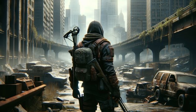 Video game scenes with detailed environments and heroic characters
