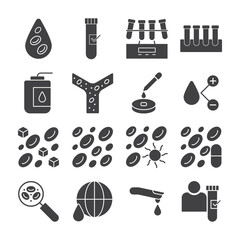 Hematology Icon -Blood Test Icon Set