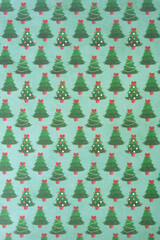 scrapbooking paper sheet with holiday pattern (christmas trees)
