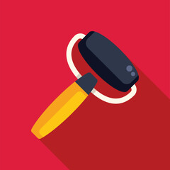 Lint roller removing dust or hair from clothes, isolated on a colored background