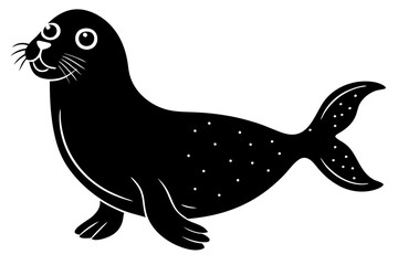 Funny Seal Vector Illustration with White Background Cartoons, Clipart, Line Art Design, Funny seal vector art cartoon, clipart, line art on white background. Perfect for creative designs
