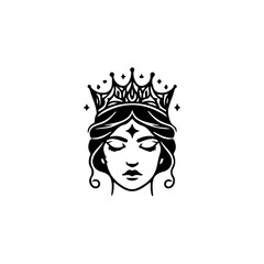 Royal King, Queen Silhouettes Crowns SVG Clipart.