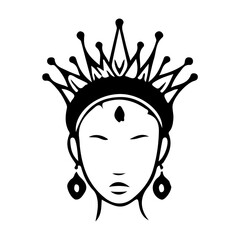 Royal King, Queen Silhouettes Crowns SVG Clipart.