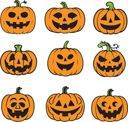 Pumpkins Vector Set