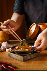 Sweet and sour cucumber strips, a local specialty of Northeast China