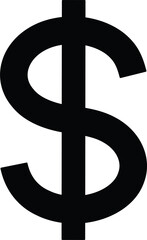 US Dollar Currency Symbol | Hi-Res Monochrome Isolated PNG