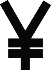 Obraz premium Japanese Yen Currency Symbol | Hi-Res Monochrome Isolated PNG