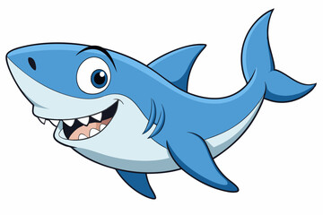 Funny Shark Vector Illustration, Cartoons, Clipart, and Line Art Design on White Background, Cute and funny shark illustration in vector, cartoon, clipart, and line art design on white background.