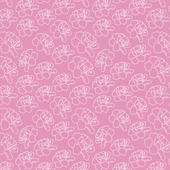 Blossom flowers seamless vector pattern