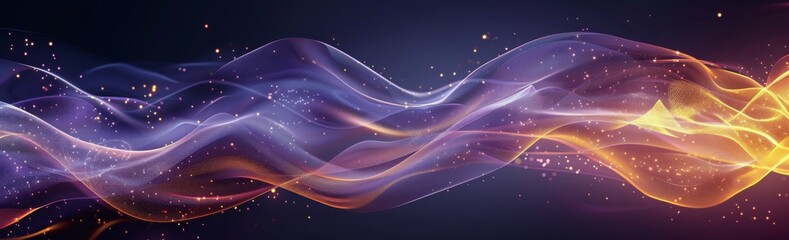 Abstract Wavy Lines of Orange, Purple, and White Light