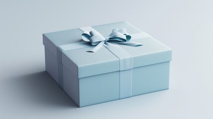 Elegant Blue Gift Box with Ribbon and Bow