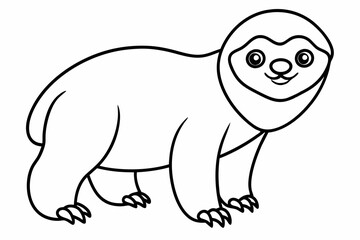 Funny Sloth Vector Illustration Cartoon Clipart Line Art Design, Funny sloth illustration with white background, perfect for vector, cartoon, clipart, and line art designs