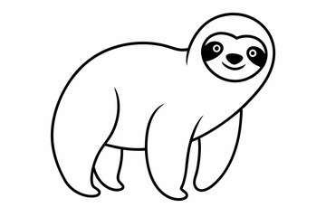 Funny Sloth Vector Illustration Cartoon Clipart Line Art Design, Funny sloth illustration with white background, perfect for vector, cartoon, clipart, and line art designs
